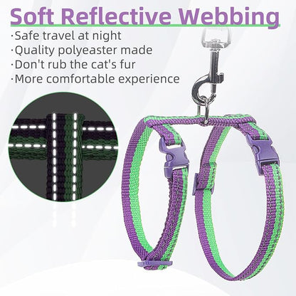 PUPTECK Adjustable Cat Harness and Leash Set Escape Proof Kitten Strap Collar - Image 5