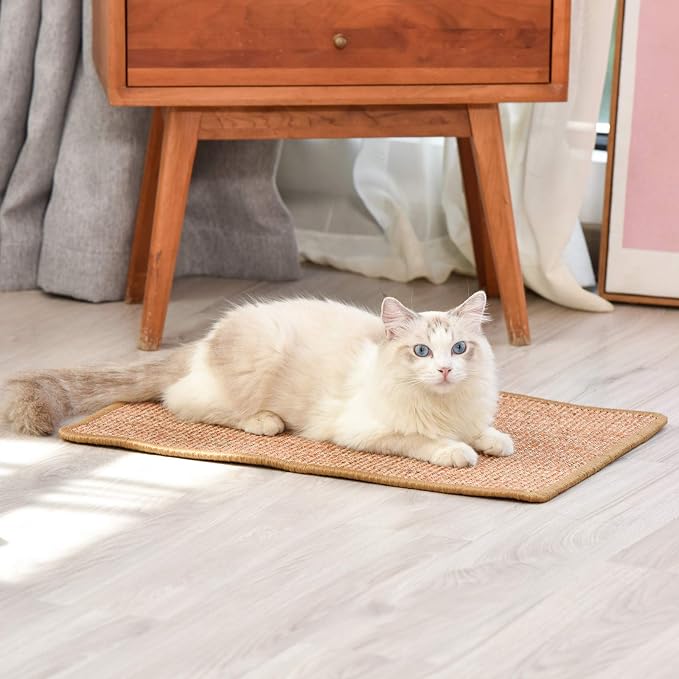 FUKUMARU Cat Scratcher Mat, 23.6 X 15.7 Inch Natural Sisal Cat Scratch Mats - Image 8