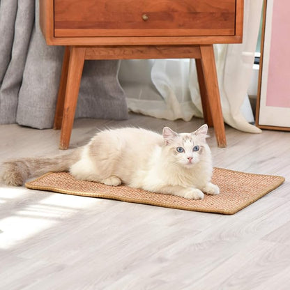 FUKUMARU Cat Scratcher Mat, 23.6 X 15.7 Inch Natural Sisal Cat Scratch Mats - Image 8