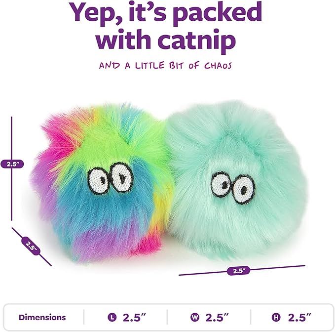 SmartyKat Fuzzy Friends Plush Catnip Ball Cat Toys - Image 3