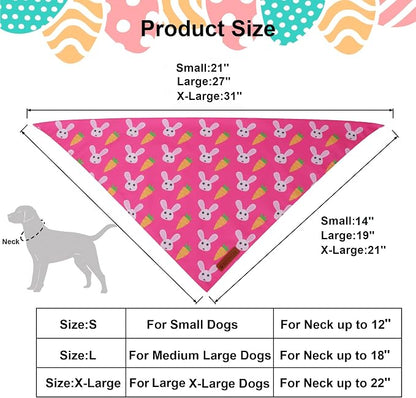 ADOGGYGO Easter Dog Bandana 2 Pack, Bunny Carrot Print Triangle Pet Scarf - Image 4