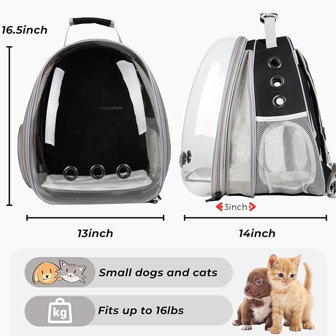 Lollimeow Cat Carrier Backpack, Expandable Bubble Pet Carrier - Image 3