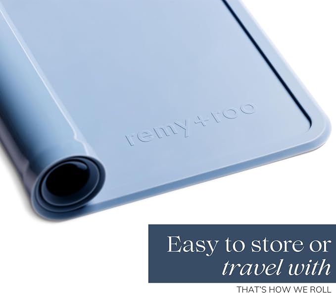 Remy+Roo Dusty Blue Silicone Dog Food Mat - Image 5
