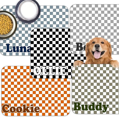 Personalized Dog Cat Food Mat Waterproof Non Slip Pet Bowl Name Mat Absorbent by Unknown