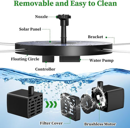 AISITIN 2.5W Solar Bird Bath Fountain Pump, Solar Fountain - Image 4