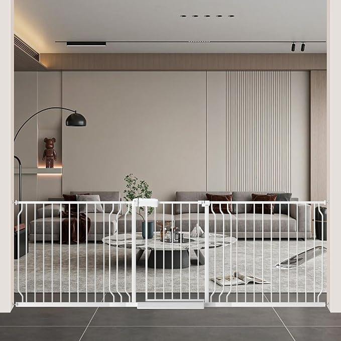 WAOWAO Baby Gate 85.83-95.25" Extra Wide Pressure Mounted Walk Through Swing by WAOWAOBABYSAFETYPRODUCTS