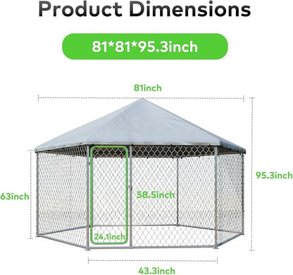 6.8x6.8 FT Large Outdoor Dog Kennel Outside - Image 6
