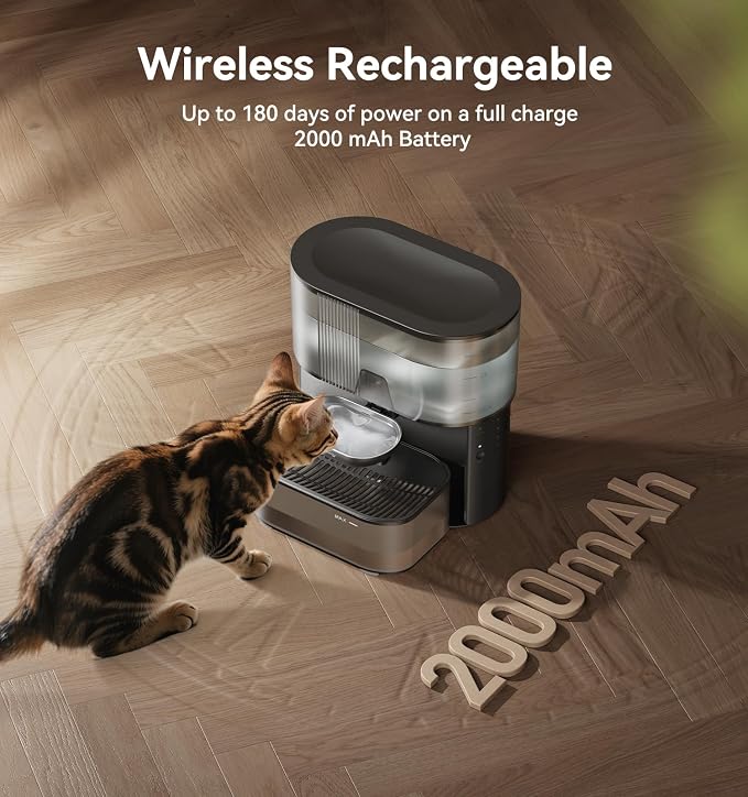 Wireless Cat Water Fountain No Filters, Wastewater Separation, FEELNEEDY - Image 6