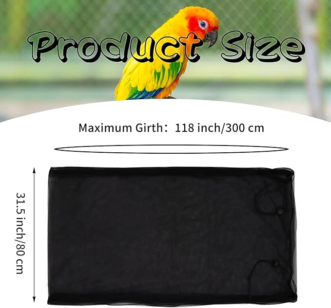 Daoeny Bird Cage Seed Catcher, Large Bird Cage Cover, Adjustable Soft Airy - Image 3