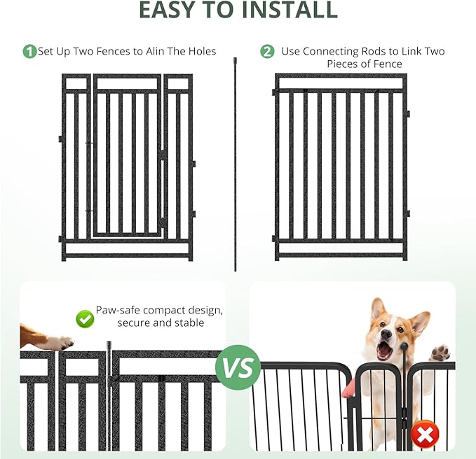 Dog Fence Outdoor for Yard Indoor Dog Playpen 32" Height 16 Panels Portable Dog - Image 3