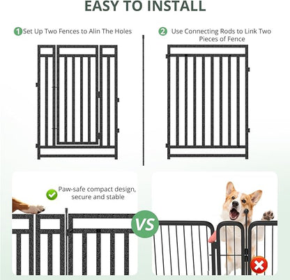 Metal Dog Fence Outdoor for Yard Indoor Dog Playpen 40" Height 24 Panels - Image 3