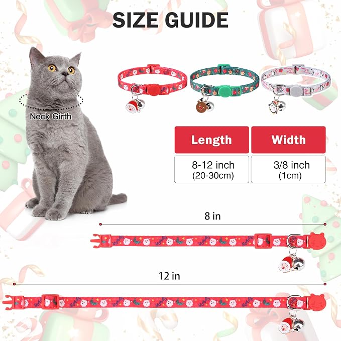 3 Pack Christmas Cat Collars Breakaway - Image 6