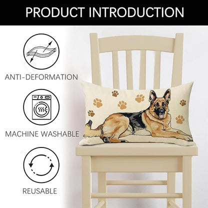 German Shepherd Dog Lumbar Decorative Throw Pillow Cover 12 x 20, Rectangular - Image 2