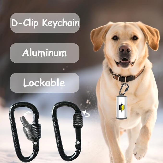 Metal Dog Poop Bag Holder 2-Pack w/Leash Clip|Durable Scratch-Resistant - Image 3