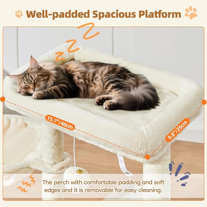 Taoqimiao Cat Tree, 38.5-Inch Cat Tower - Image 4