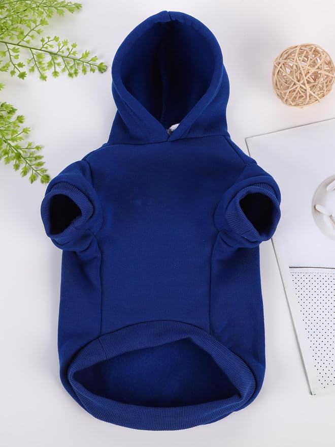 QWINEE Basic Dog Hoodie Sweatshirt Puppy Sweater Warm Cat Costumes Pet Clothes - Image 4