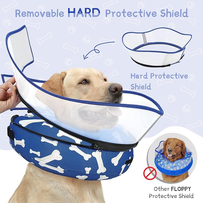 Supet Raised Inflatable Dog Cone Collar to Stop Licking, Soft Dog Cone - Image 3