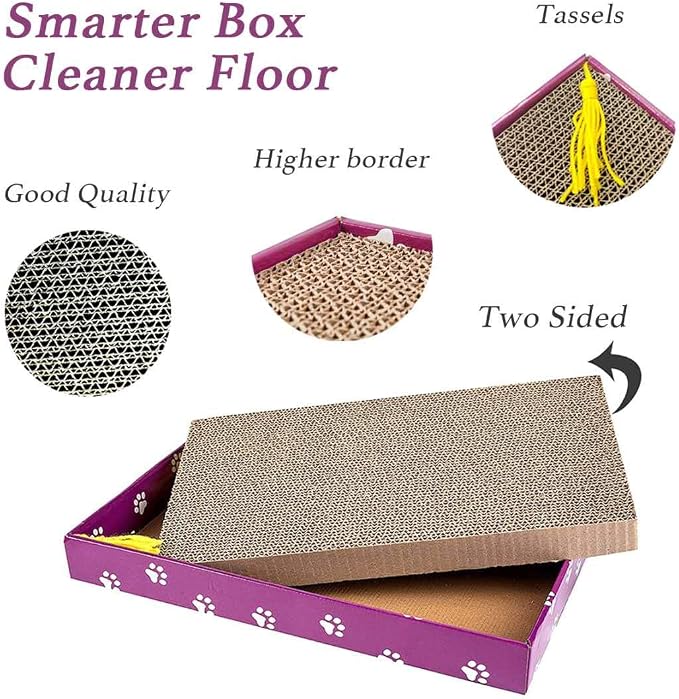 PEEKAB Cat Scratcher Cardboard Wide Scratching Board Reversible Corrugate Cat - Image 2