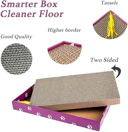 PEEKAB Cat Scratcher Cardboard Wide Scratching Board Reversible Corrugate Cat - Image 2