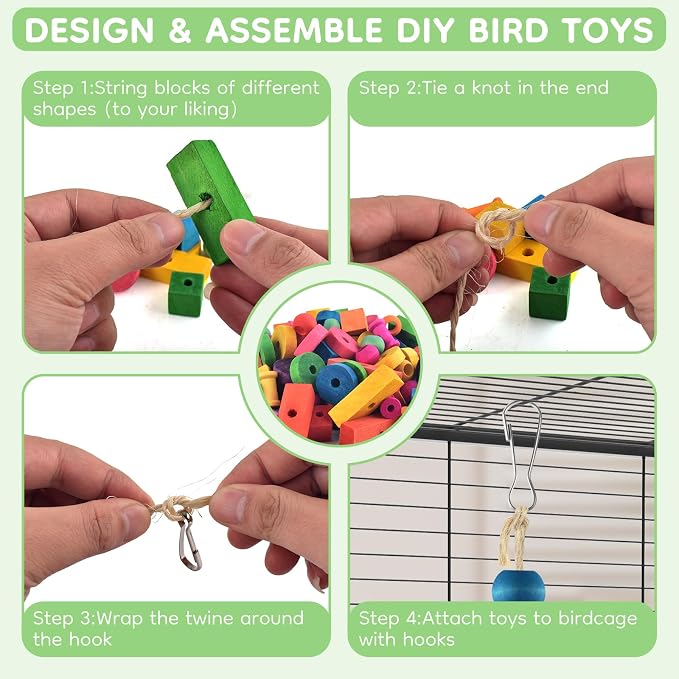 Bird Toys for Parrot, Birds Cage Chewing Playing Training Toy for Cockatoos - Image 4