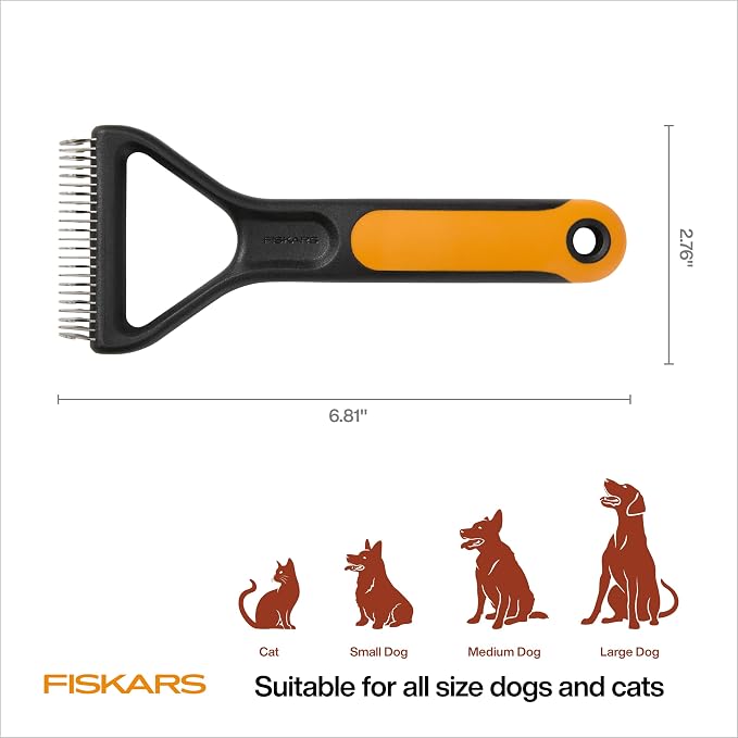 Fiskars Pet, Cat and Dog Brush, Fine Bristles & SoftGrip Handle - Image 6