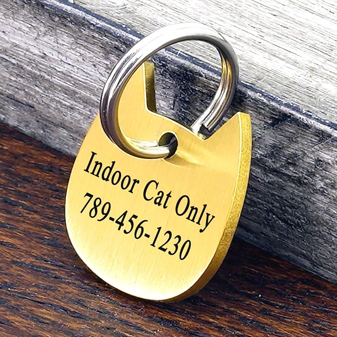 Ultra Joys Cat ID Tag Personalized Pet Tags, Durable Stainless Steel Small Pet - Image 3