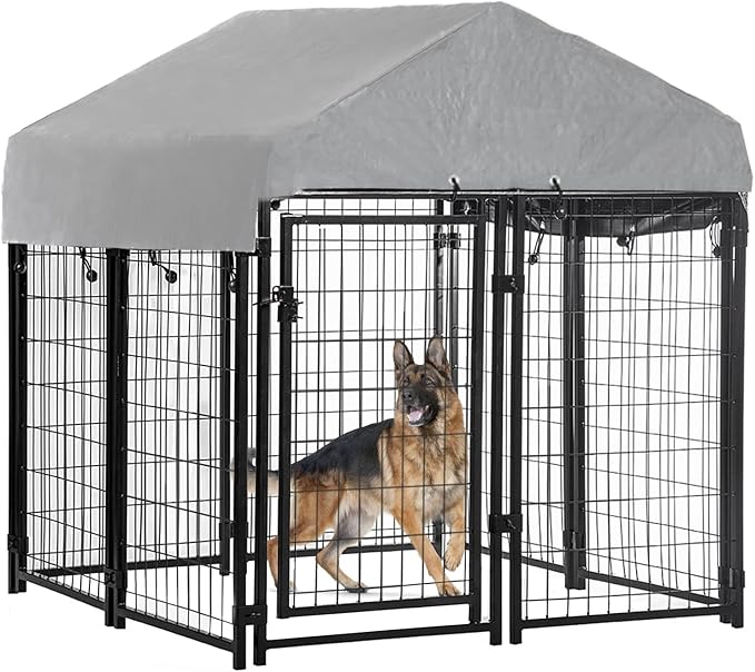 Welded Wire Dog Kennel Heavy Duty Playpen Included a Roof & Water-Resistant by BestPet
