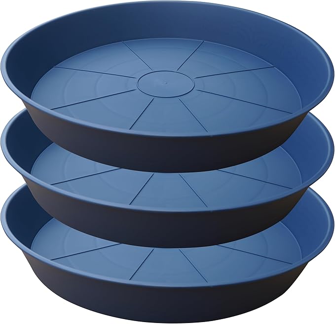 3 Pack of 25 26 inch Plant Saucer, 4.2" Depth, Large Deep Plastic Flower by Bleuhome