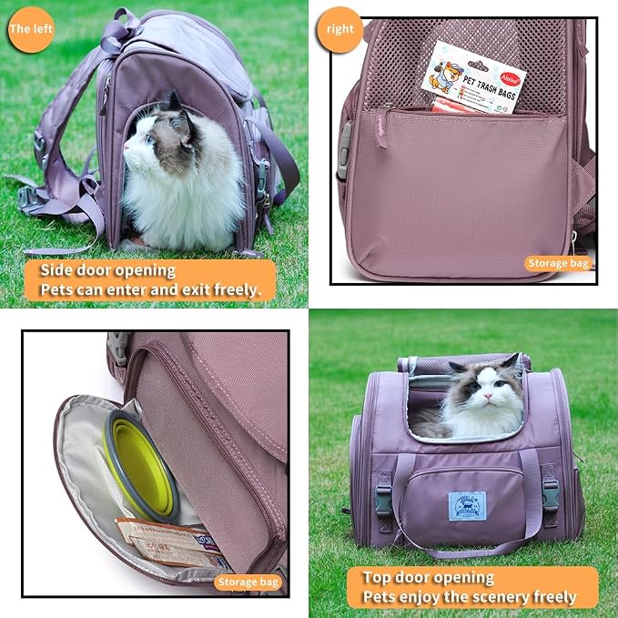 Pet Backpack Carrier for Small Dogs Medium Cats, Breathable and Collapsible - Image 4