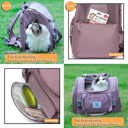 Pet Backpack Carrier for Small Dogs Medium Cats, Breathable and Collapsible - Image 4