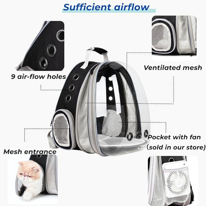 Lollimeow Cat Carrier Backpack, Expandable Bubble Pet Carrier - Image 2