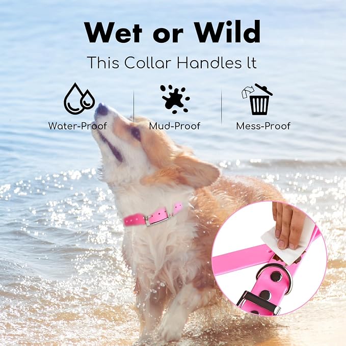 4.2FT Dog Collar and Leash Set, PVC Waterproof Adjustable Odor Proof Pet - Image 5