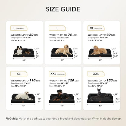 Orthopedic Dog Beds for Large Sized Dogs, Waterproof Egg Crate Foam Medium Dog - Image 5
