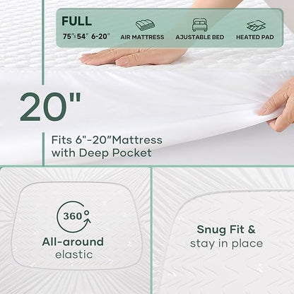 OhGeni 100% Waterproof Mattress Protector, Fitted Sheet, Full -2 Pack - Image 6