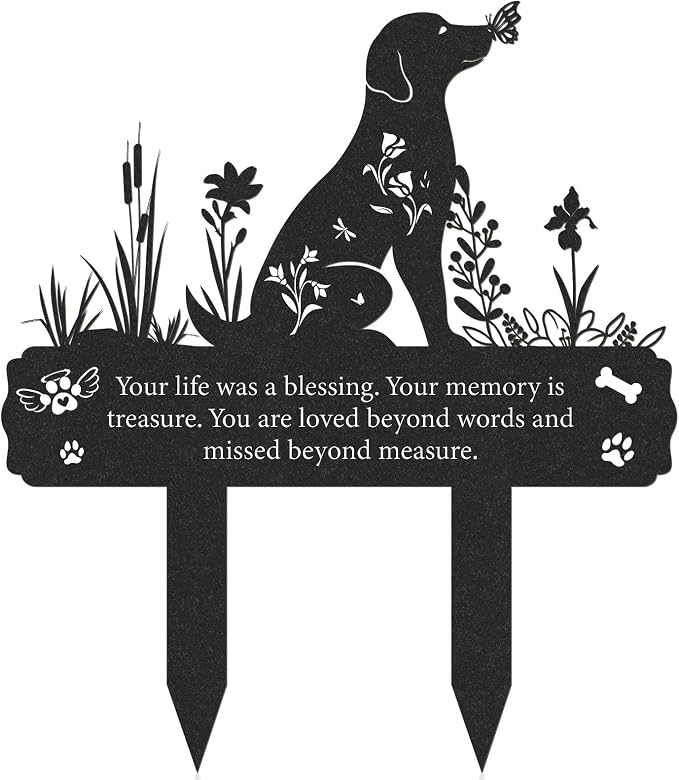Grave Markers for Cemetery for Dog, Metal Grave Markers Yard Memorial Pet Dog by RNGMSI