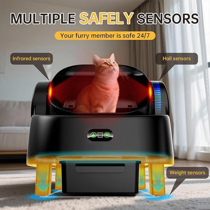 Automatic Cat Litter Box, Electric Large Open-Top Self Cleaning Litter Box - Image 3