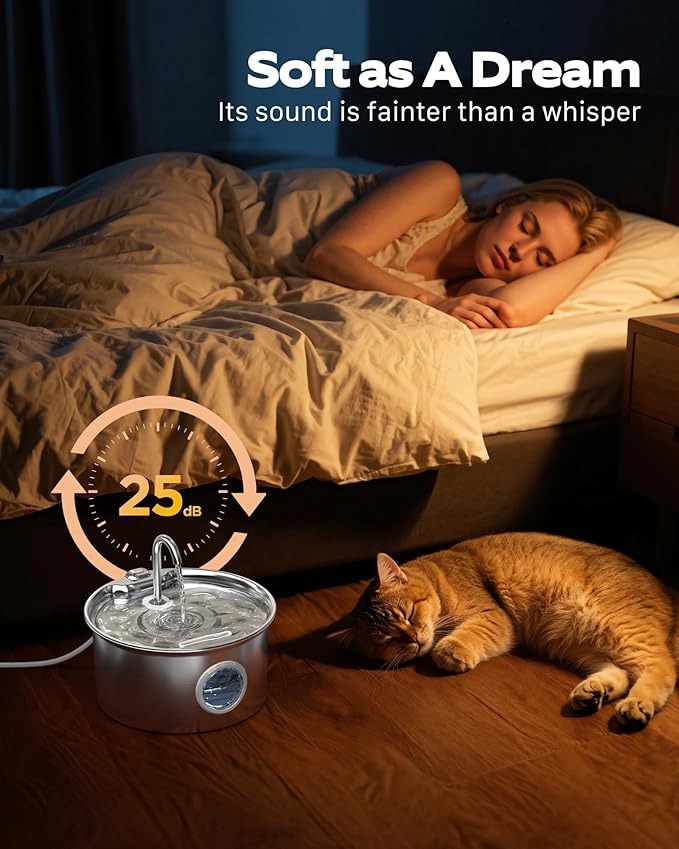 Cat Water Fountain Stainless Steel: Cat Fountain - Image 8