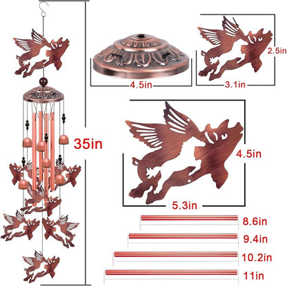 Flying Pig Wind Chimes, Gifts for Mom & Grandma & Woman & Family & Neighbor - Image 4