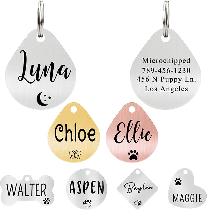 Ultra Joys Dog ID Tag, Custom Dog Tag Personalized Cat Tag, Pet ID Tag by UltraJoys