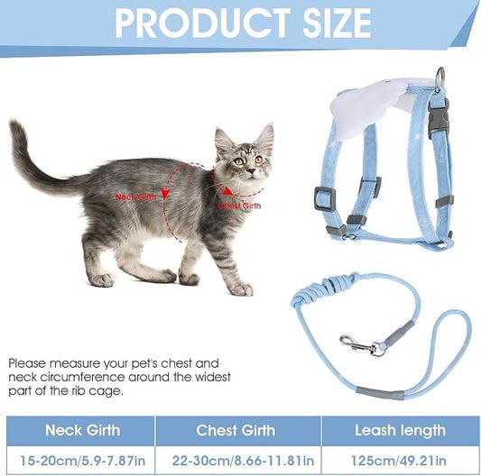TIESOME Cat Harness and Leash Set, Adjustable Gradient Kitten Harness Escape - Image 2