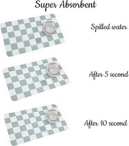 Ralxion Checkered Dog Feeding Mat, Absorbent Mats - Image 5