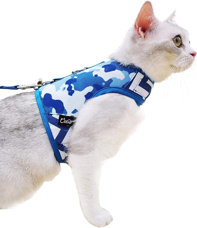 Cat Harness and Leash for Walking Escape Proof, Adjustable Cat Vest Harness by Yizhi+Miaow