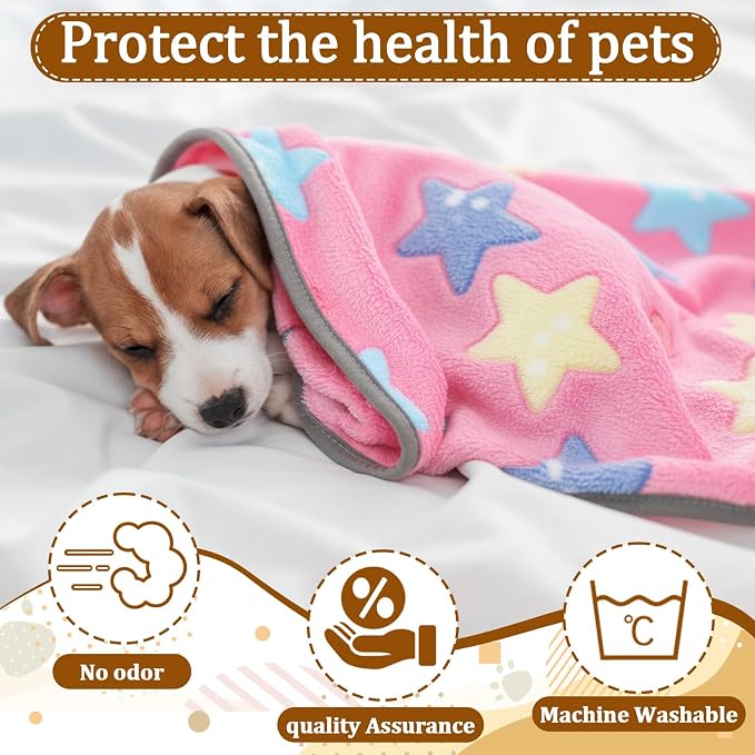 60 Pcs Puppy Blanket Bulk Soft Fluffy Flannel Pets Fleece Blankets - Image 4