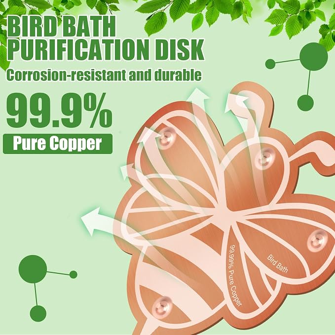 4 Pack Bird Bath Copper Disk Bird Bath Purification Disk - Image 4