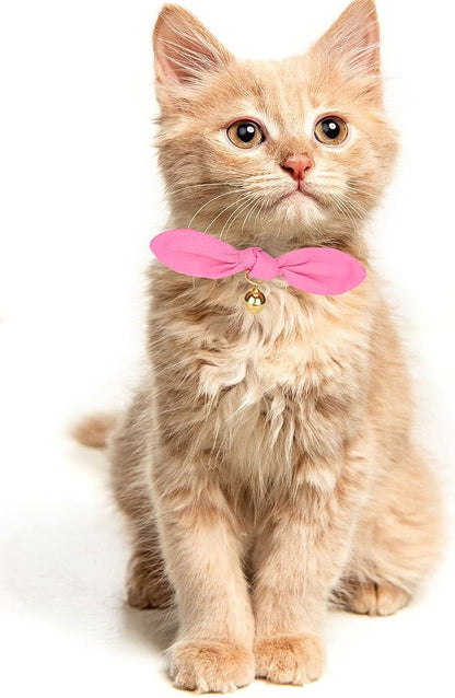 Bunny Ear Cat Collar with Bell and Bow Tie, Breakaway Cute Bowtie Kitten Collars - Image 6