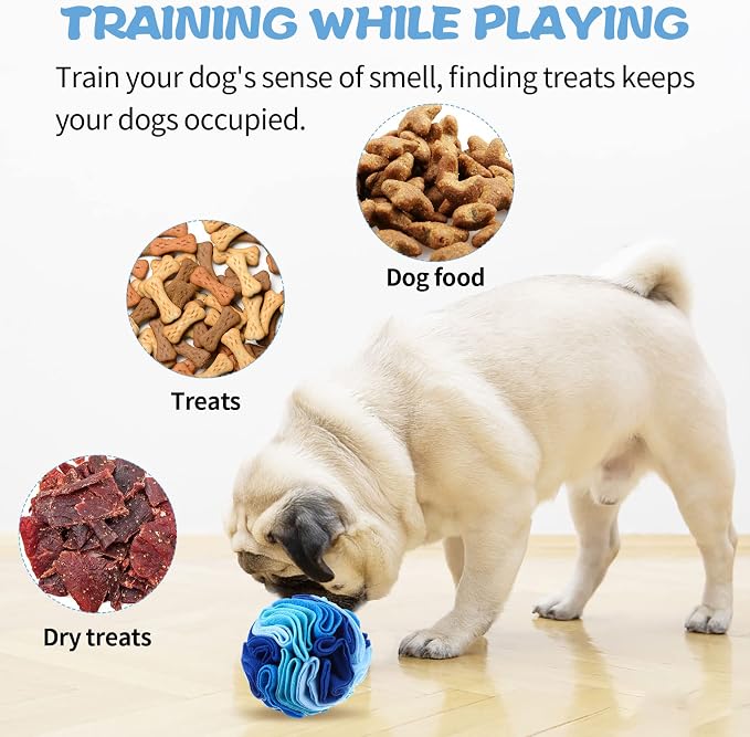 Droutti 3 Pcs Snuffle Ball for Dogs Stress Relief Interactive Dog Snuffle Ball - Image 4