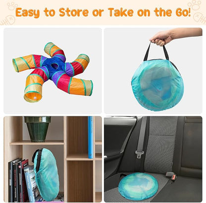 Depets Cat Tunnel for Indoor Cats, 5 Way Large Cat Play Tunnel & Tube - Image 4
