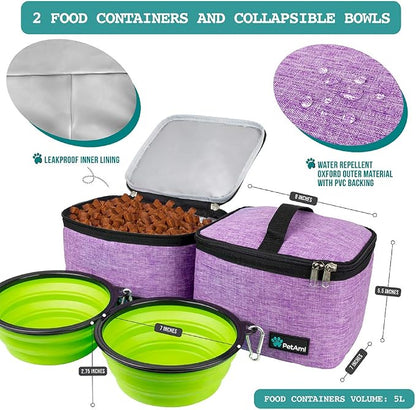 PetAmi Dog Travel Bag, Travel Pet Bag Organizer, Dog Food Travel Bag - Image 3