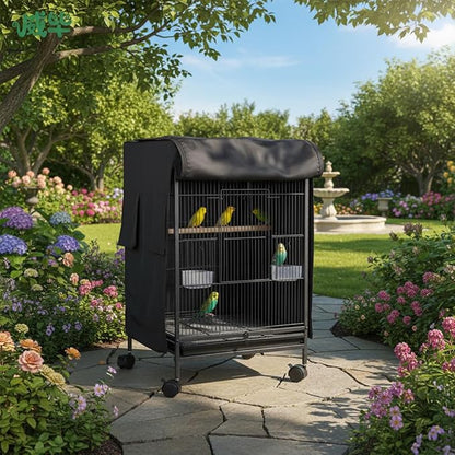 DONGKER Birdcage Cover, Breathable Waterproof Windproof Parrot Cage Cover Shade - Image 7