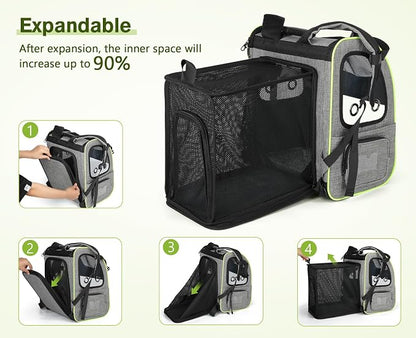 Pecute Pet Carrier Backpack, Cat Backpack Carrier, Expandable - Image 9